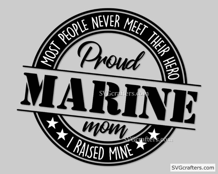 Proud Marine Mom Svg Military Svg Marine Mom Svg Svgcrafters 